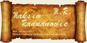 Maksim Radmanović vizit kartica